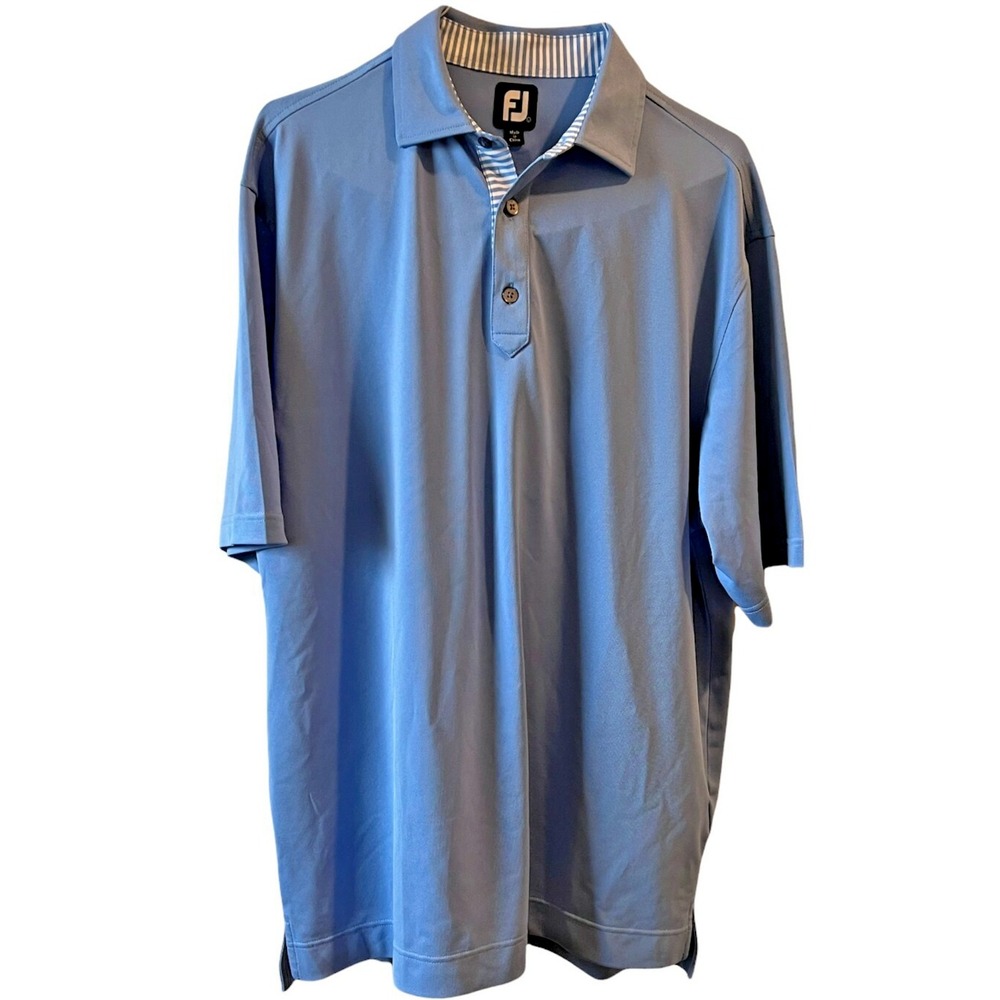 Footjoy FJ Men's Blue Short Sleeve Stretch Golf Polo Shirt Size: L Large
